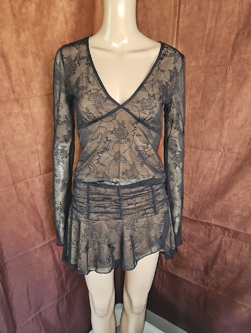 I.AM.GIA Black Lace Top And Skirt SET